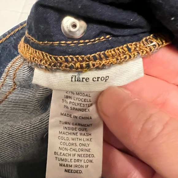 Halogen Womens Ripped Flare Crop Cut Off Jeans Blue Size 27. - Picture 10 of 11